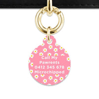 Bailey And Bone Pet Tag Pink Daisy Pattern Pet Tag