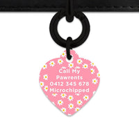 Bailey And Bone Pet Tag Pink Daisy Pattern Pet Tag