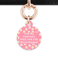 Bailey And Bone Pet Tag Pink Daisy Pattern Pet Tag