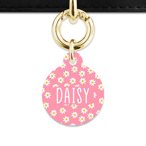 Bailey And Bone Pet Tag Pink Daisy Pattern Pet Tag