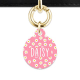 Bailey And Bone Pet Tag Pink Daisy Pattern Pet Tag
