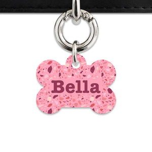 Bailey And Bone Pet Tag Pink Terrazzo Pattern Pet Tag
