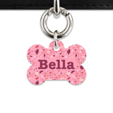 Bailey And Bone Pet Tag Pink Terrazzo Pattern Pet Tag
