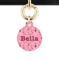 Bailey And Bone Pet Tag Pink Terrazzo Pattern Pet Tag