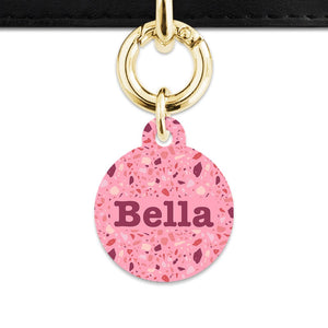 Bailey And Bone Pet Tag Pink Terrazzo Pattern Pet Tag