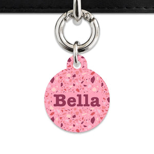 Bailey And Bone Pet Tag Pink Terrazzo Pattern Pet Tag