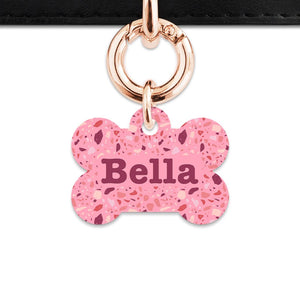 Bailey And Bone Pet Tag Pink Terrazzo Pattern Pet Tag