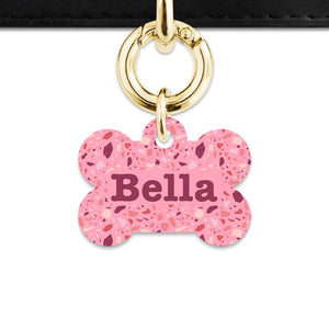 Bailey And Bone Pet Tag Pink Terrazzo Pattern Pet Tag