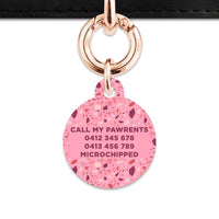 Bailey And Bone Pet Tag Pink Terrazzo Pattern Pet Tag