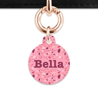 Bailey And Bone Pet Tag Pink Terrazzo Pattern Pet Tag