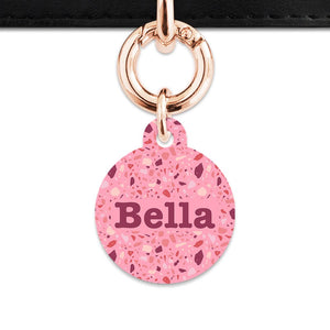 Bailey And Bone Pet Tag Pink Terrazzo Pattern Pet Tag