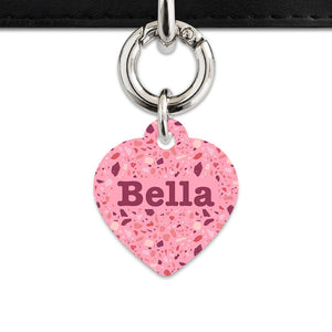 Bailey And Bone Pet Tag Pink Terrazzo Pattern Pet Tag