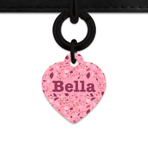 Bailey And Bone Pet Tag Pink Terrazzo Pattern Pet Tag