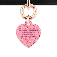 Bailey And Bone Pet Tag Pink Terrazzo Pattern Pet Tag