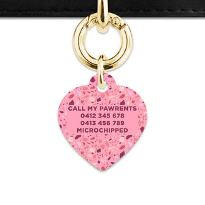 Bailey And Bone Pet Tag Pink Terrazzo Pattern Pet Tag