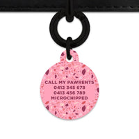 Bailey And Bone Pet Tag Pink Terrazzo Pattern Pet Tag