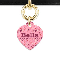 Bailey And Bone Pet Tag Pink Terrazzo Pattern Pet Tag