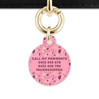Bailey And Bone Pet Tag Pink Terrazzo Pattern Pet Tag