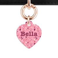 Bailey And Bone Pet Tag Pink Terrazzo Pattern Pet Tag