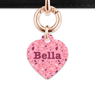 Bailey And Bone Pet Tag Pink Terrazzo Pattern Pet Tag