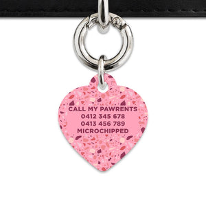 Bailey And Bone Pet Tag Pink Terrazzo Pattern Pet Tag