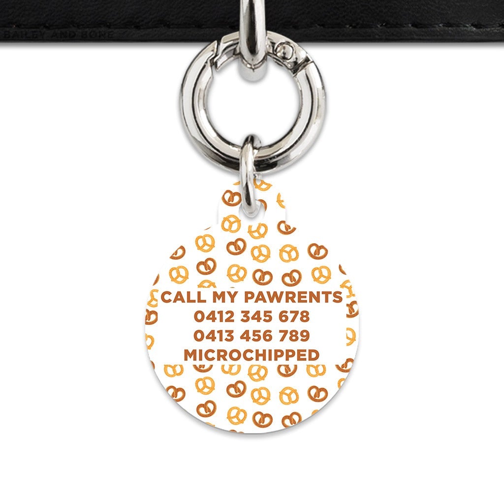 Bailey And Bone Pet Tag Pretzels Pattern Pet Tag