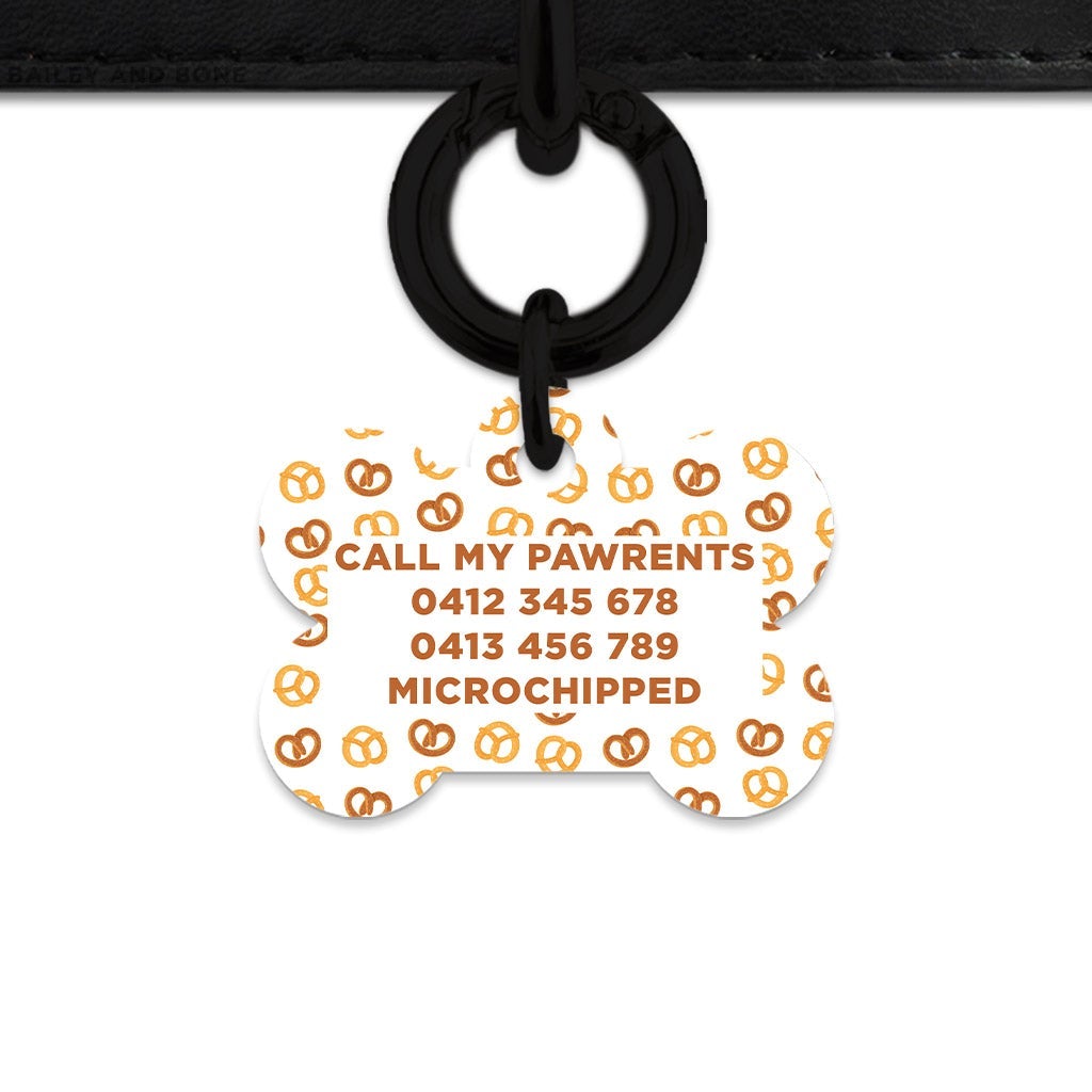 Bailey And Bone Pet Tag Pretzels Pattern Pet Tag