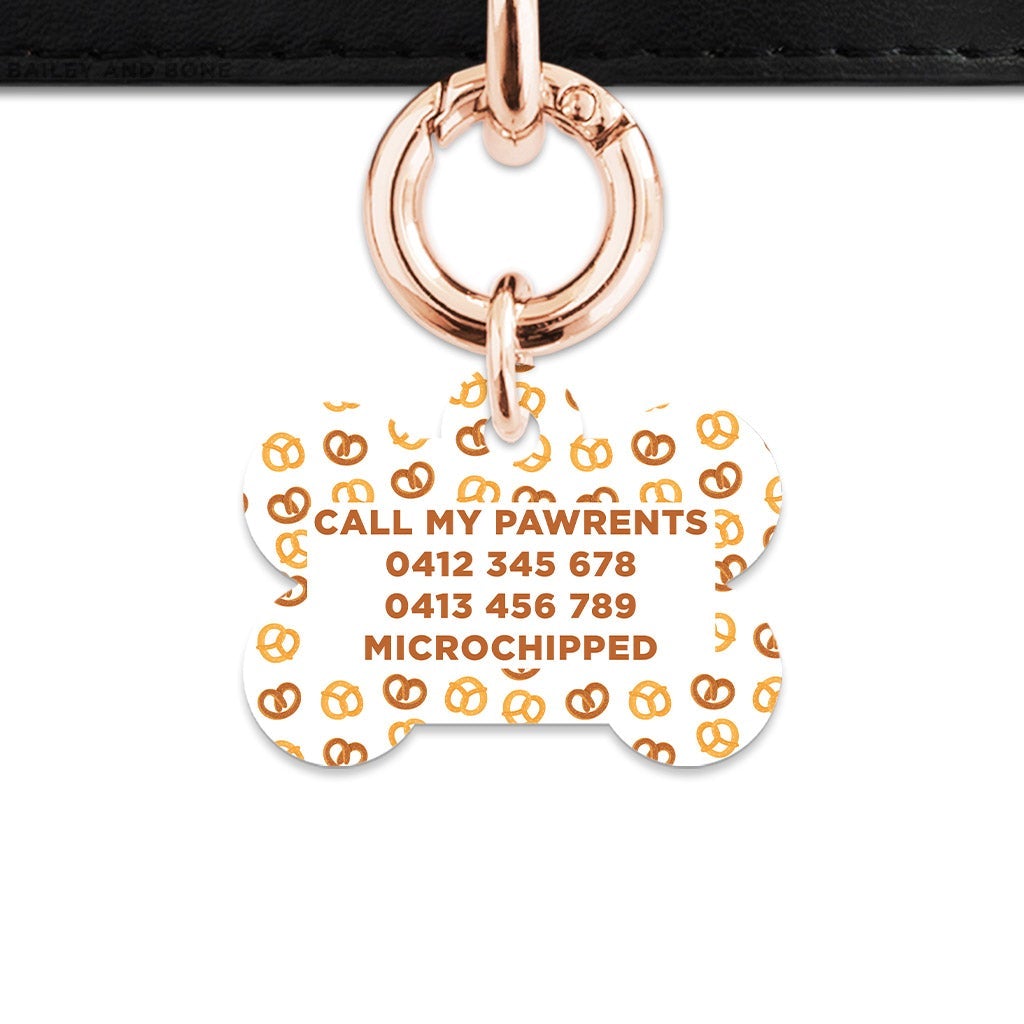 Bailey And Bone Pet Tag Pretzels Pattern Pet Tag