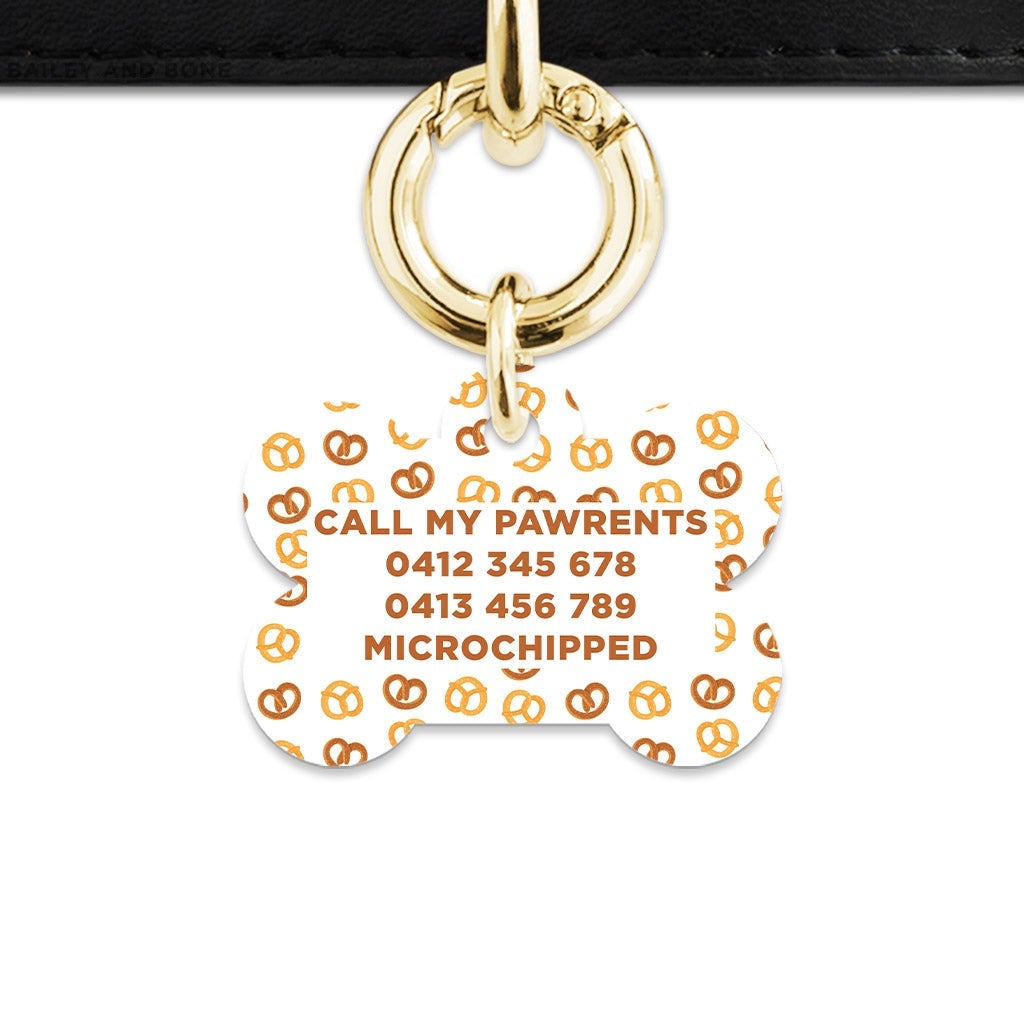 Bailey And Bone Pet Tag Pretzels Pattern Pet Tag