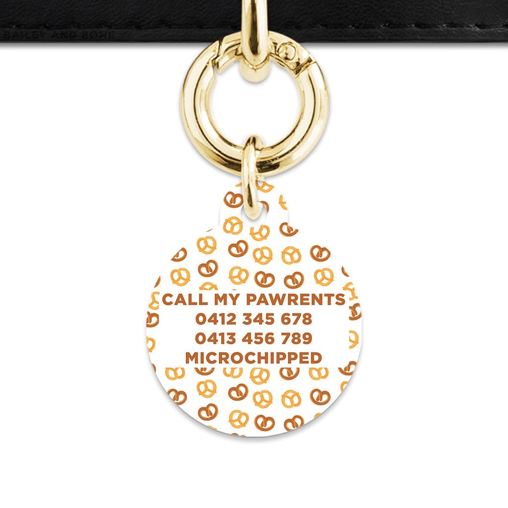 Bailey And Bone Pet Tag Pretzels Pattern Pet Tag