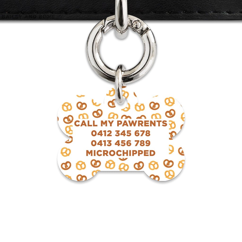 Bailey And Bone Pet Tag Pretzels Pattern Pet Tag