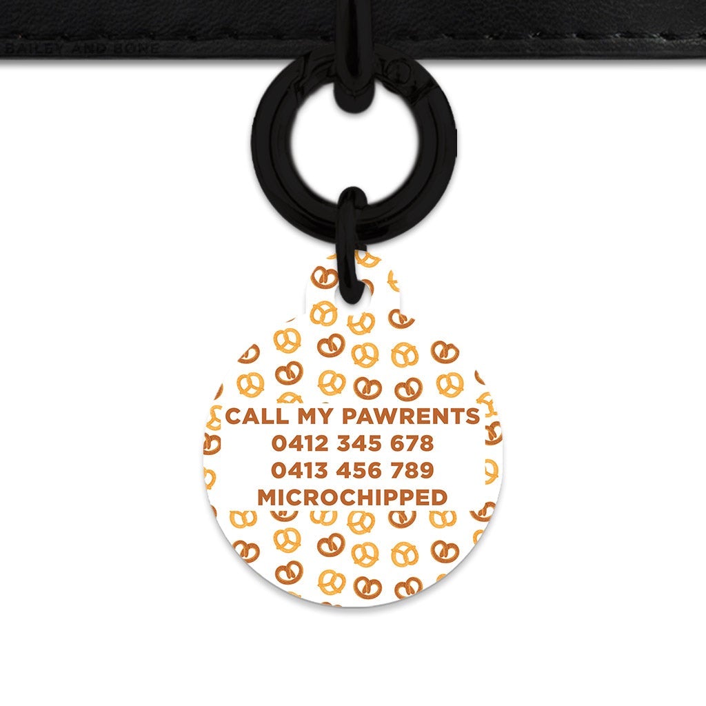 Bailey And Bone Pet Tag Pretzels Pattern Pet Tag