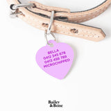 Bailey And Bone Pet Tag Purple And Green Leaves Pet Tag
