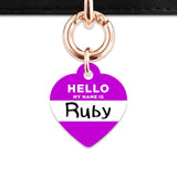 Bailey And Bone Pet Tag Purple Hello My Name Is Pet Tag