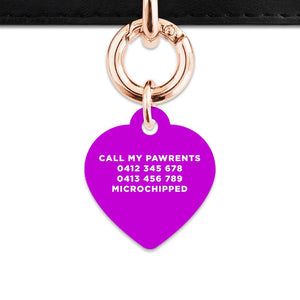 Bailey And Bone Pet Tag Purple Hello My Name Is Pet Tag