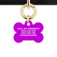 Bailey And Bone Pet Tag Purple Hello My Name Is Pet Tag