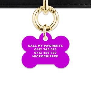 Bailey And Bone Pet Tag Purple Hello My Name Is Pet Tag