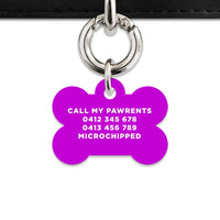 Bailey And Bone Pet Tag Purple Hello My Name Is Pet Tag