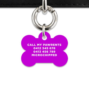 Bailey And Bone Pet Tag Purple Hello My Name Is Pet Tag