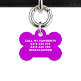 Bailey And Bone Pet Tag Purple Hello My Name Is Pet Tag