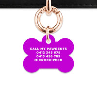 Bailey And Bone Pet Tag Purple Hello My Name Is Pet Tag