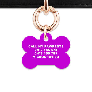Bailey And Bone Pet Tag Purple Hello My Name Is Pet Tag