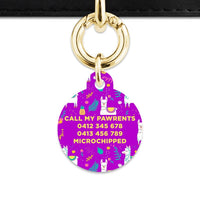 Bailey And Bone Pet Tag Purple Llama Pattern Pet Tag