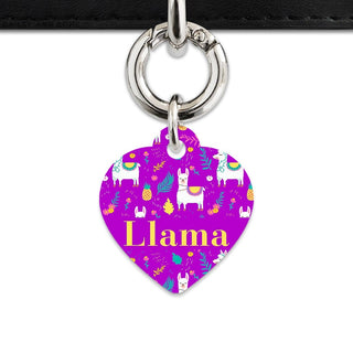 Bailey And Bone Pet Tag Purple Llama Pattern Pet Tag