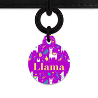 Bailey And Bone Pet Tag Purple Llama Pattern Pet Tag