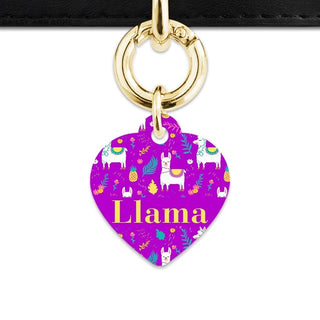 Bailey And Bone Pet Tag Purple Llama Pattern Pet Tag