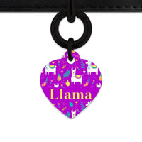 Bailey And Bone Pet Tag Purple Llama Pattern Pet Tag