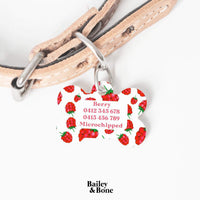 Bailey And Bone Pet Tag Red And White Raspberry Pet Tag