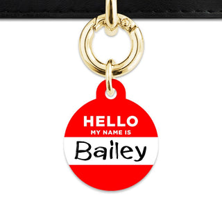 Bailey And Bone Pet Tag Red Hello My Name Is Pet Tag