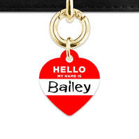 Bailey And Bone Pet Tag Red Hello My Name Is Pet Tag